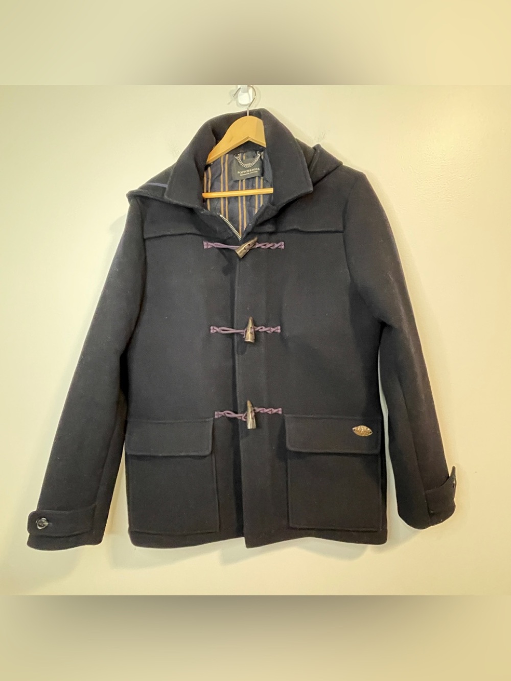 Scotch & Soda Duffle Coat Black Toggle Wool Peacoat